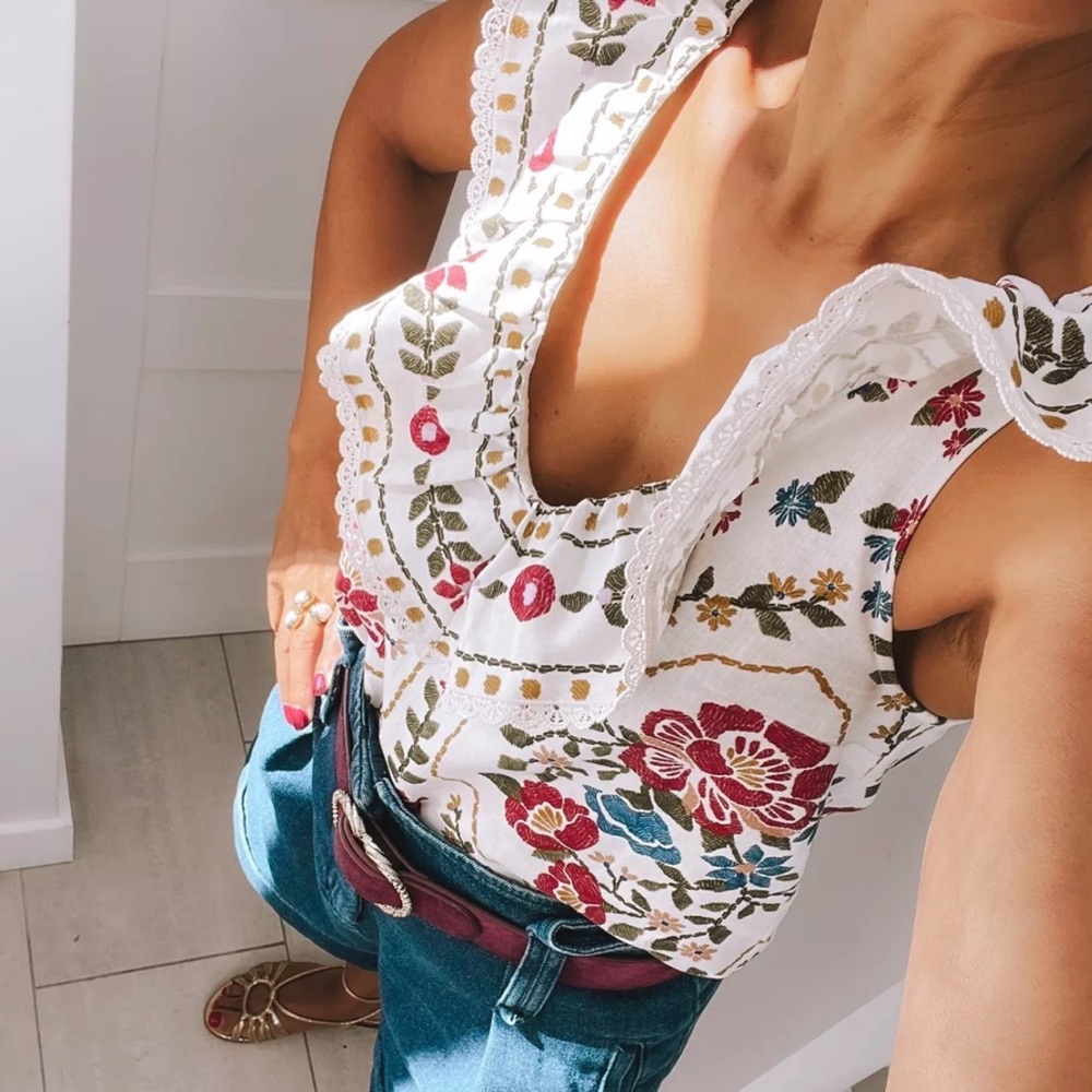 Sezane x Farm Rio Floral Sleeveless Top